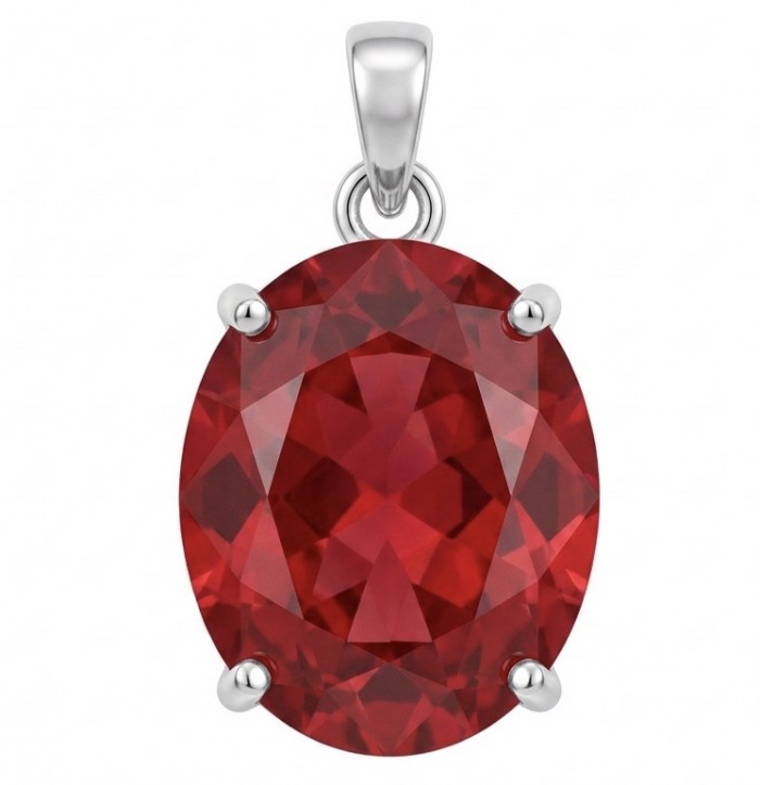 Authentic 8.5 CARAT Kasmir Ruby .925 Sterling Silver handcrafted Pendant