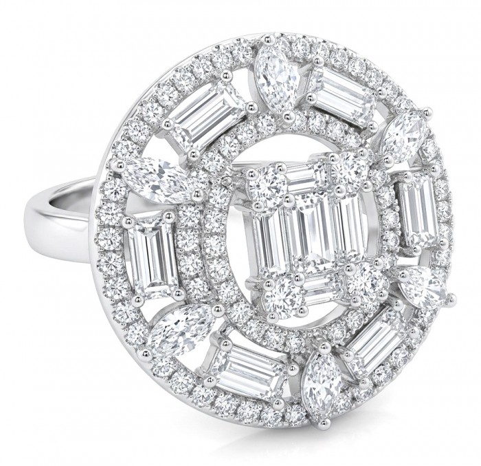 Art Deco 6.5 carat White Topaz .925 Sterling Silver ring size 8