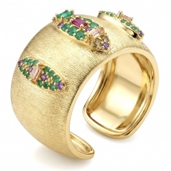 Byzantine design Authentic 4.2 carat 18K Gold over .925 Sterling Silver handcrafted Large Ring s. 8