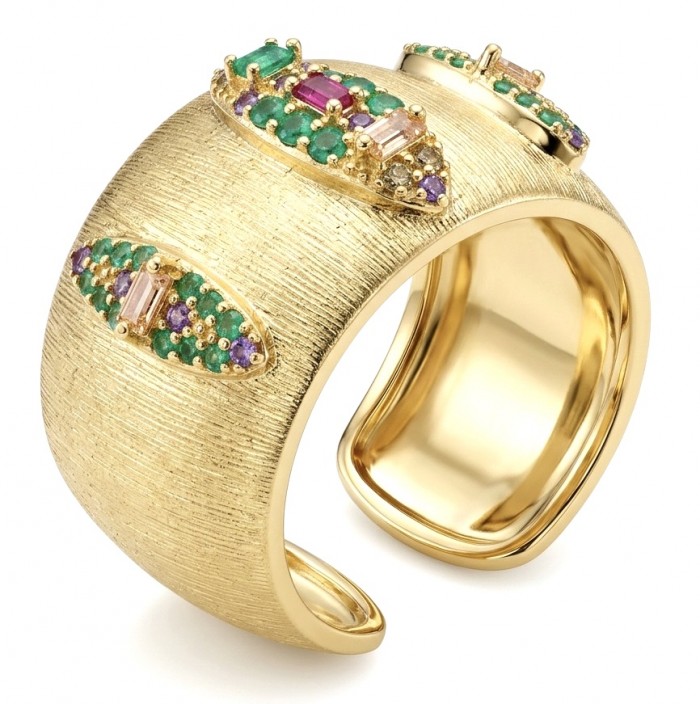 Byzantine design Authentic 4.2 carat 18K Gold over .925 Sterling Silver handcrafted Large Ring s. 8