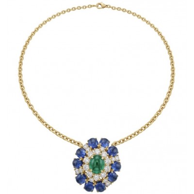 Colombian's Brilliance - emerald cut 4.7 carat Colombian Emerald 18K Gold over .925 Sterling Silver handcrafted necklace