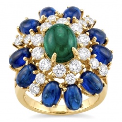 Colombian's Brilliance - emerald cut 4.7 carat Colombian Emerald 18K Gold over .925 Sterling Silver handcrafted Ring s. 6