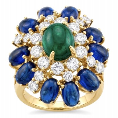 Colombian's Brilliance - emerald cut 4.7 carat Colombian Emerald 18K Gold over .925 Sterling Silver handcrafted Ring s. 6