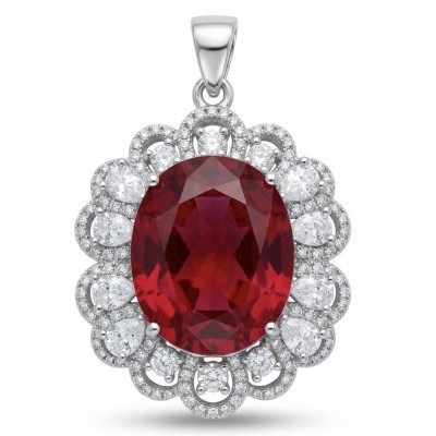 Passion 18.8 carat Mozambique Ruby .925 Sterling Silver handcrafted Statement pendant