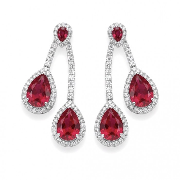 Royalty 8.2 carat Ruby .925 Sterling Silver .925 Sterling Silver Statement earrings