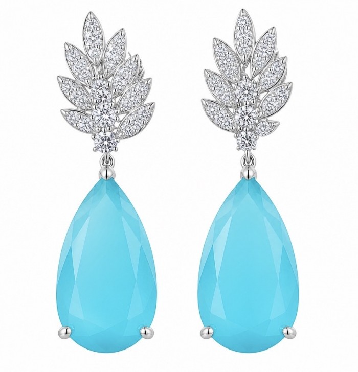 Divine Beauty 18.5 carat Aquamarine .925 Sterling Silver Handcrafted .925 Sterling Silver handcrafted EARRINGS