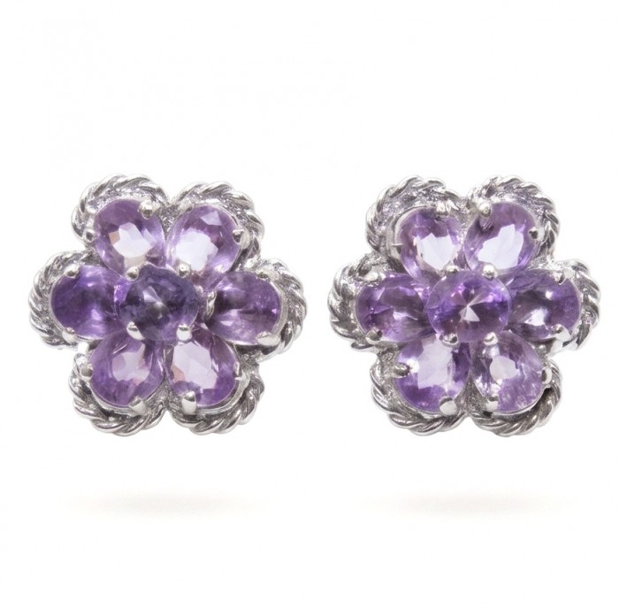 Lavender Beauty authentic 9.2 carat Amethyst .925 Sterling Silver dipped in rhodium handcrafted earrings