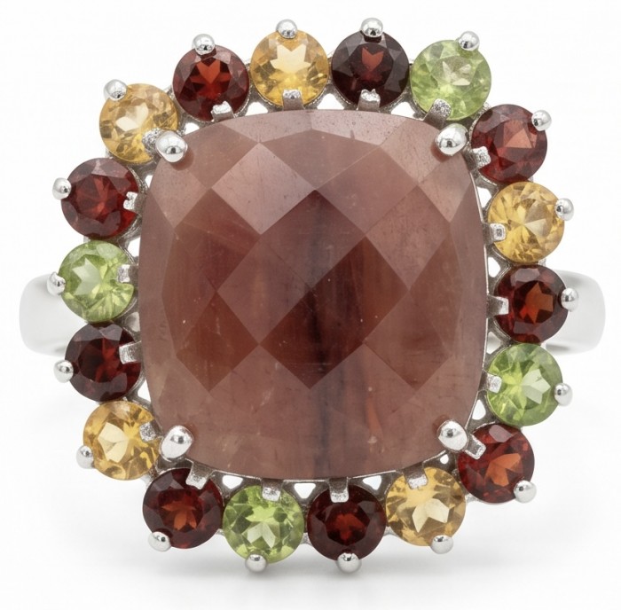 Art Deco 18.8 ctw Kashmir Rruby .925 Sterling Silver handcrafted Statement Ring size 8