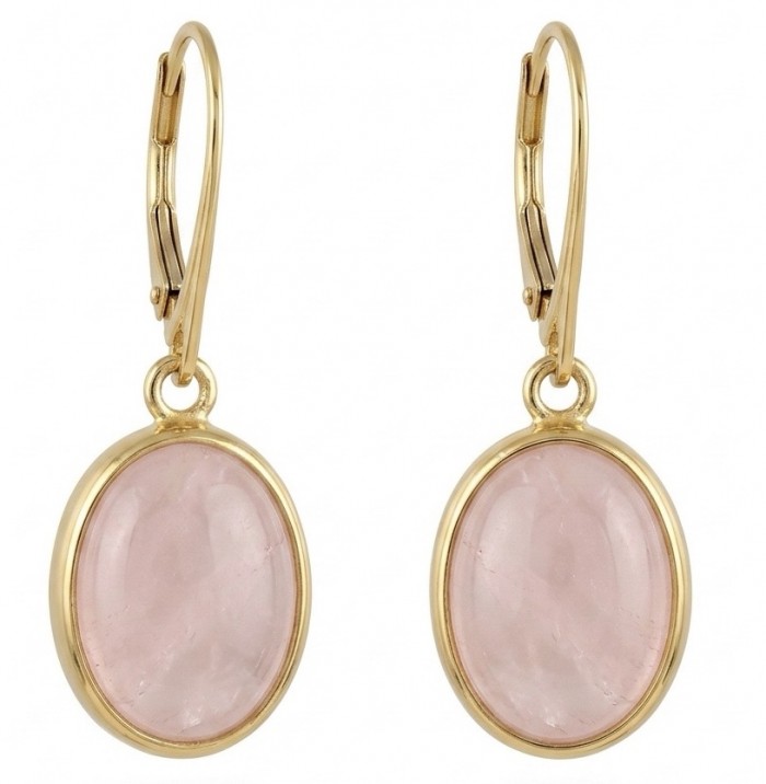 Authentic 10.2 carat Rose Quartz 14K Gold over .925 Silver handcrafted Statement earrings