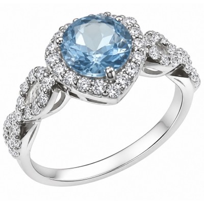 Atlntica 5.8 carat Swiss Blue Topaz .925 Sterling Silver dipped in rhodium handcrafted ring size 8