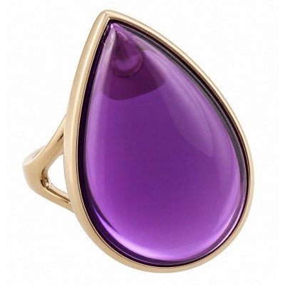 Top quality 23.5 carat Amethyst .925 Sterling Silver dipped in 18K Gold Handcrafted Large Ring size 8