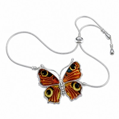 Golden Butterfly Genuine carved Baltic Amber .925 Sterling Silver handamde Bracelet