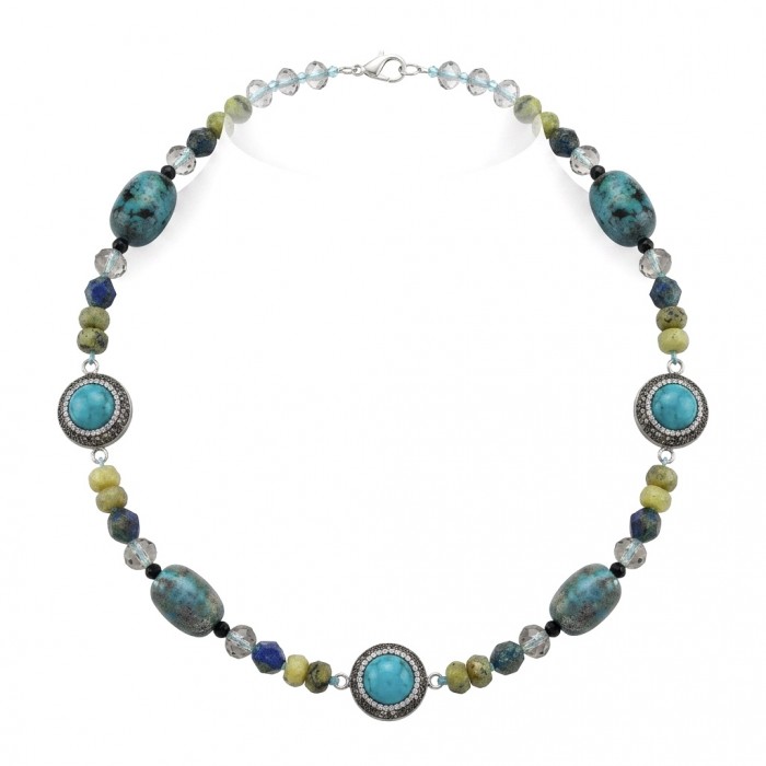 Boho Style - Great quality Turquoise .925 Sterling Silver handcrafted Necklace