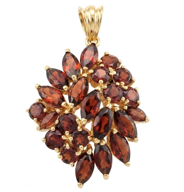 Marvelous Natural 20.8 carat Mozambique Garnet 22K Gold over .925 Sterling Silver Handcrafted pendant