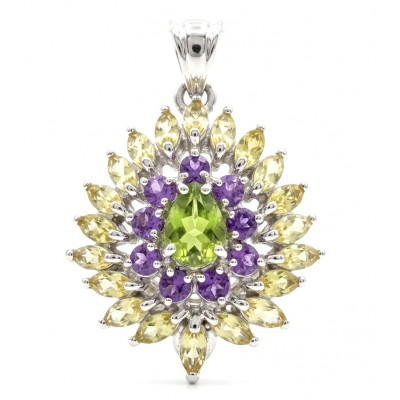 Wise Bliss Authentic 5.2 carat Peridot from Arizona .925 Sterling Silver handmade pendant