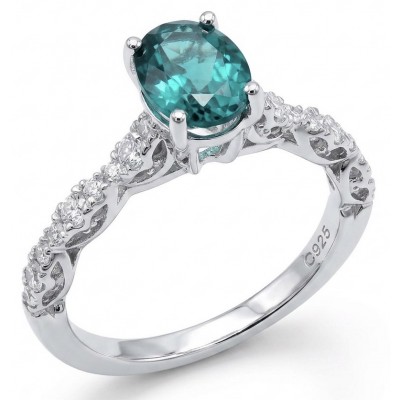 Authentic 3.8 carat CHROME Diopside .925 Sterling Silver handcrafted Ring size 7