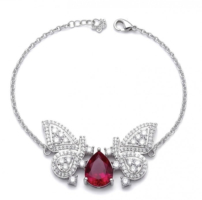 Giovanna - Magnificent Jewel 5.2 carat Ruby .925 Sterling Silver handcrafted incredible Statement Bracelet