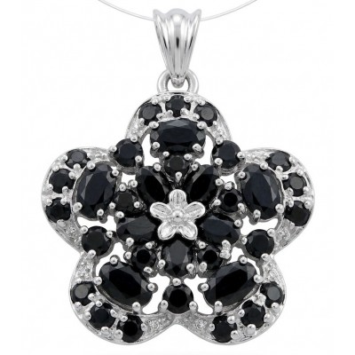 Genuine 5.5 carat Sapphire .925 Sterling Silver dipped in rhodium handmade Pendant