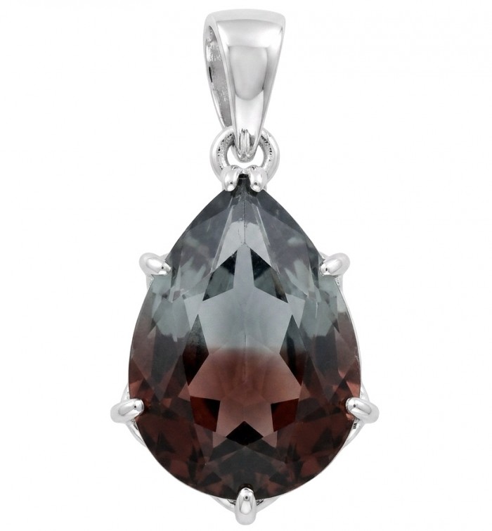 From dawn to dusk authentic 11.2 carat Brazilian Smoky Topaz .925 Sterling Silver Perfectly handcrafted pendant