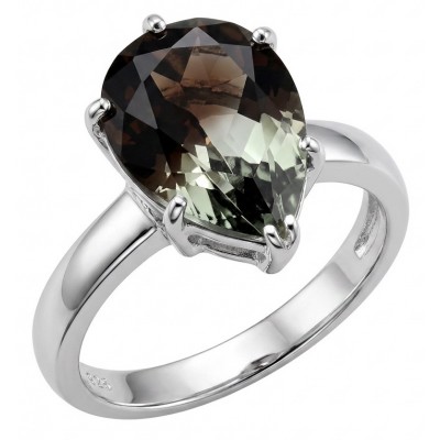 From dawn to dusk authentic 11.2 carat Brazilian Smoky Topaz .925 Sterling Silver Perfectly handcrafted Ring s. 8