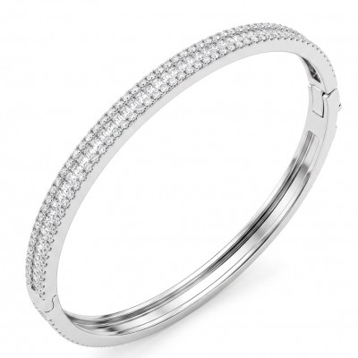 Veronica - Precious 6.7 carta White Topaz rhodium over .925 Sterling Silver Statement bracelet