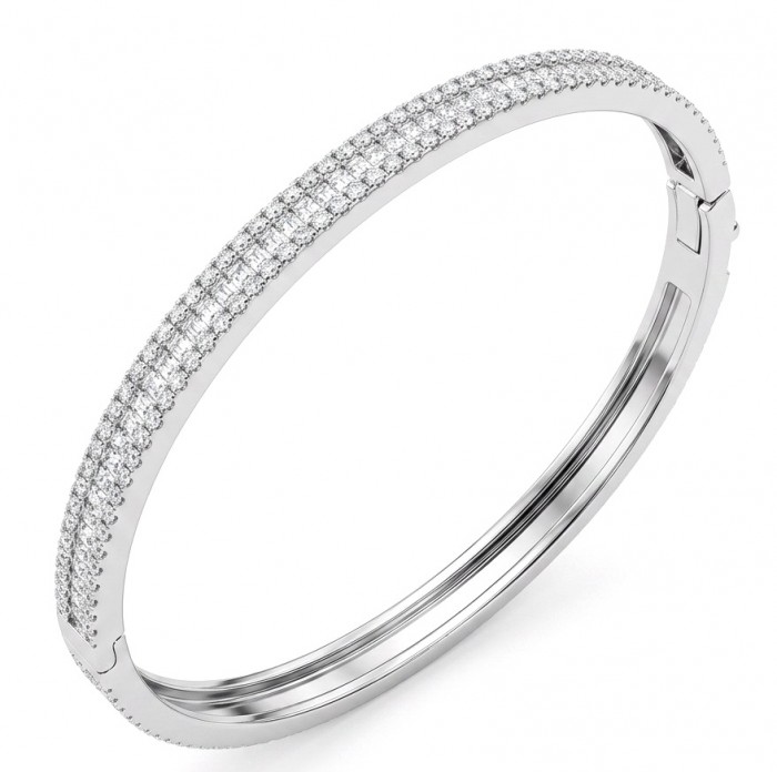 Veronica - Precious 6.7 carta White Topaz rhodium over .925 Sterling Silver Statement bracelet