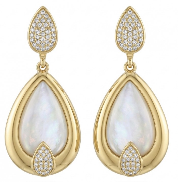 Top quality Sublime Blister Pearl 22K Gold over .925 Sterling Silver handcrafted Earrings