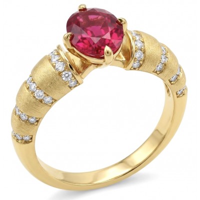 Born to Glam authentic 4.2 carat Ruby 22K Gold over .925 Silver handcrafted Ring s. 9