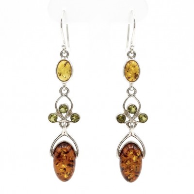 Natural Baltic Amber .925 Sterling Silver handmade earrings