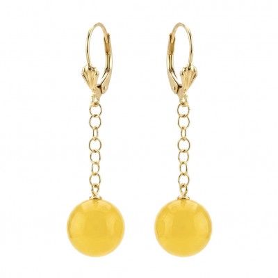 Very Special product - Wonderful Butterscotch Baltic Amber .925 Sterling Silver DIPPED IN 18k Gold entirely handcrafted earrings