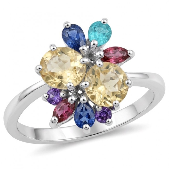 Isabella 4.2 carat Brazilian Citrine .925 Sterling Silver handcrafted ring; s. 7