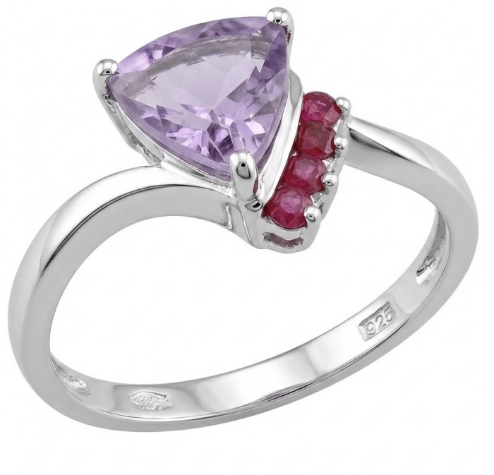 Purple Queen trillion cut 5.2 carat Amethyst .925 Sterling Silver Handcrafted Ring size 9
