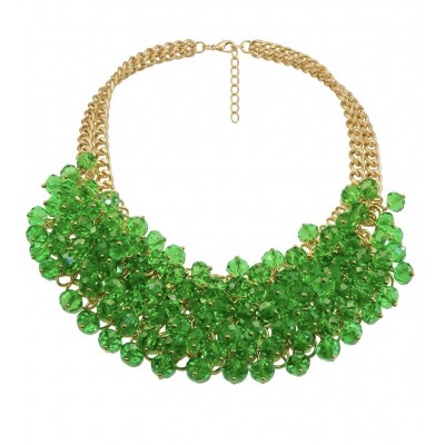 Emma 229.8 carat Green Topaz golden Handcrafted necklace