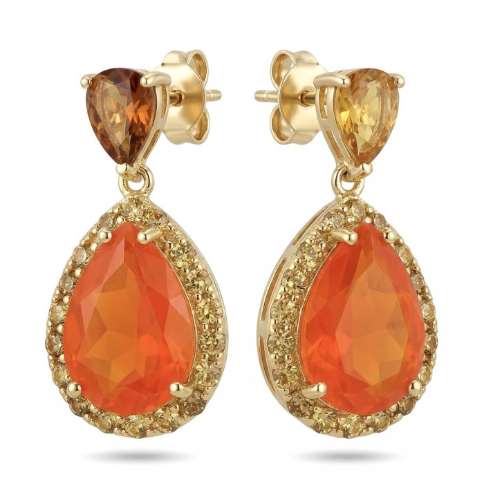 Summer Exuberance natural 10.5 carat Orange Carnelian 22K Gold over .925 Sterling Silver handmade earrings - video