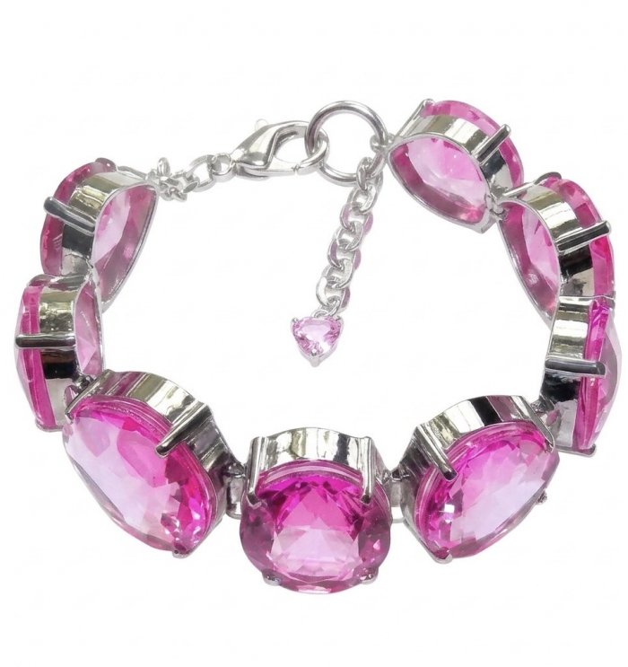 Luxurious 158.4 carat Fuchsia Pink Sapphire .925 Sterling Silver handcrafted Bracelet - video