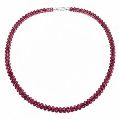 Giuseppina - Magnificent 74.5 carat authentic Ruby rhodium over .925 Sterling Silver handcrafted Statement necklace