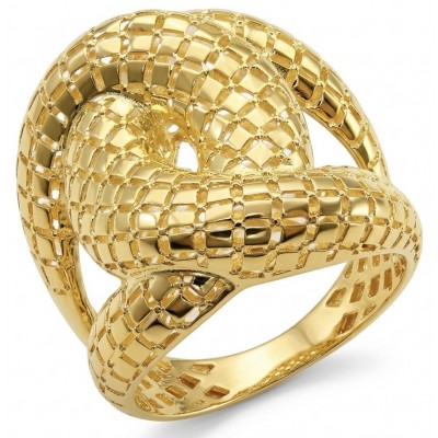Dubai Style - Golden knot - .925 Sterling Silver dipped in 22K Gold handmade Large ring size 8