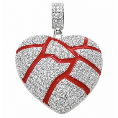 Lava Heart Luxurious 8.4 carat White Topaz .925 Sterling Silver handcrafted pendant