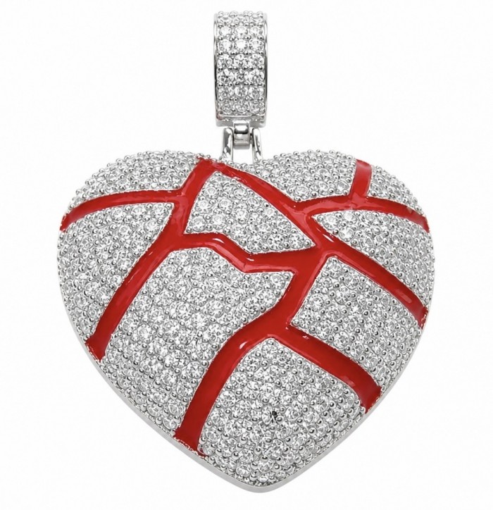 Lava Heart Luxurious 8.4 carat White Topaz .925 Sterling Silver handcrafted pendant