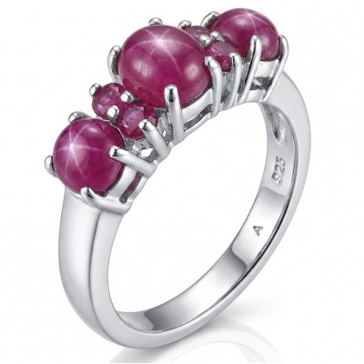Born to Glam authentic 4.2 carat Ruby rhodium over .925 Silver handcrafted Ring s. 7 1/2