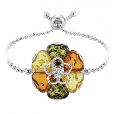 Excellent quality Baltic Amber .925 Sterling Silver entirely handcrafted Bracelet