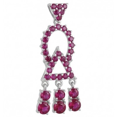 Precious - Art Deco 8.2 carat Ruby rhodium over .925 Sterling Silver handmade earrings