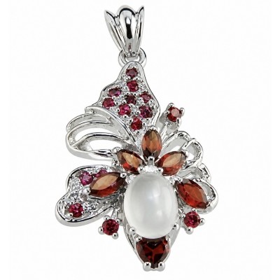 Vintage Beauty 12.9 carat ROSE QUARTZ 18K Gold over .925 Sterling Silver handcrafted pendant