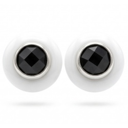 Black and White Authentic Agate .925 Sterling Silver handmade earrings