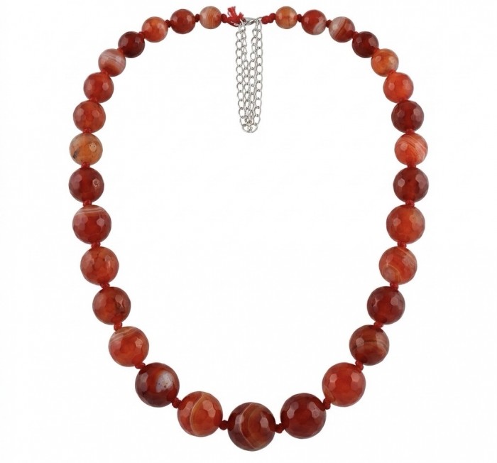Talisman to banish fear and inspire action - Natural Carnelian Agate .925 Sterling Silver MASSIVE Necklace