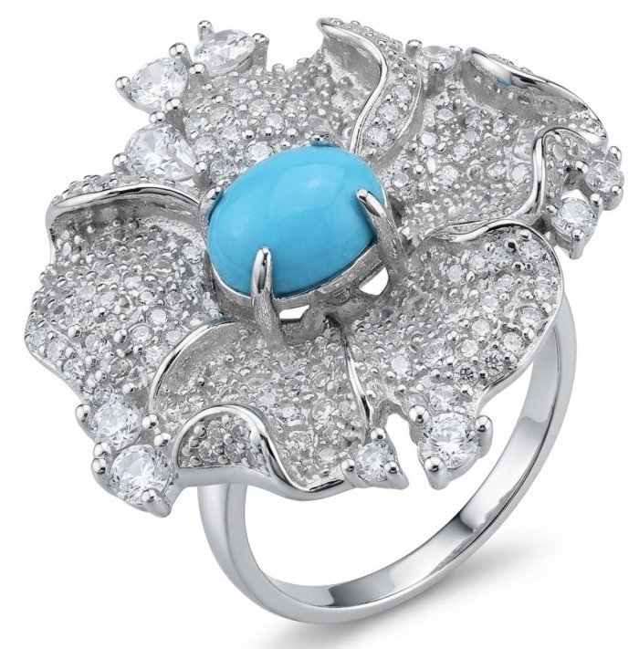 Pacifica - 3.4 carat Sleeping Beauty Turquoise .925 Sterling Silver handmade Statement Ring size 8 - video