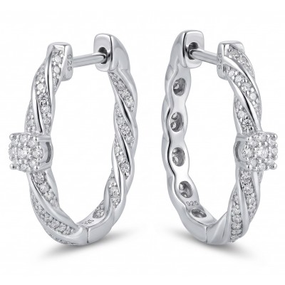 Elizabeth Natural 1.2 carat White Topaz .925 Sterling Silver handcrafted earrings