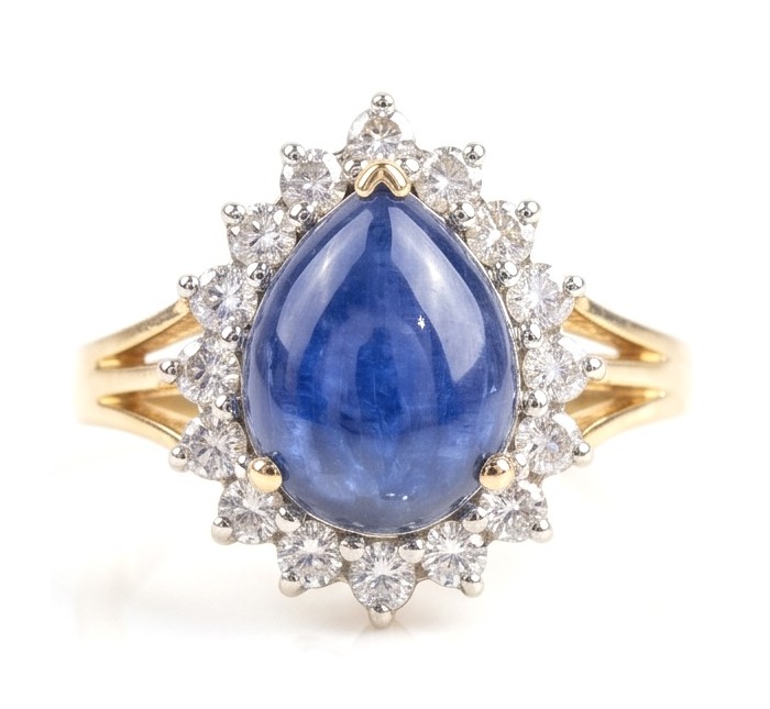 Precious Design pear cut 19.5 CARAT Tanzanite 22K Gold over .925 Sterling Silver Statement Ring s. 7