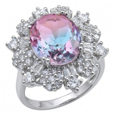 7.8 carat Alexandrite .925 Sterling Silver Perfectly handcrafted Ring s. 8 1/4