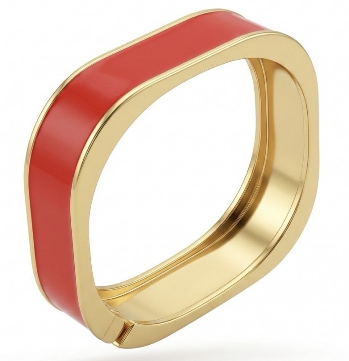 Lovely Red Enamel Vintage style Luxurious Golden Hinge Bangle Bracelet
